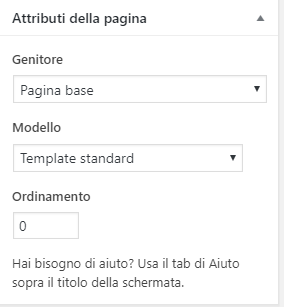 Attributi della pagina