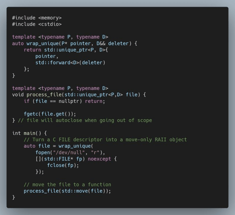 C++ RAII (Resource Acquisition Is Initialization)